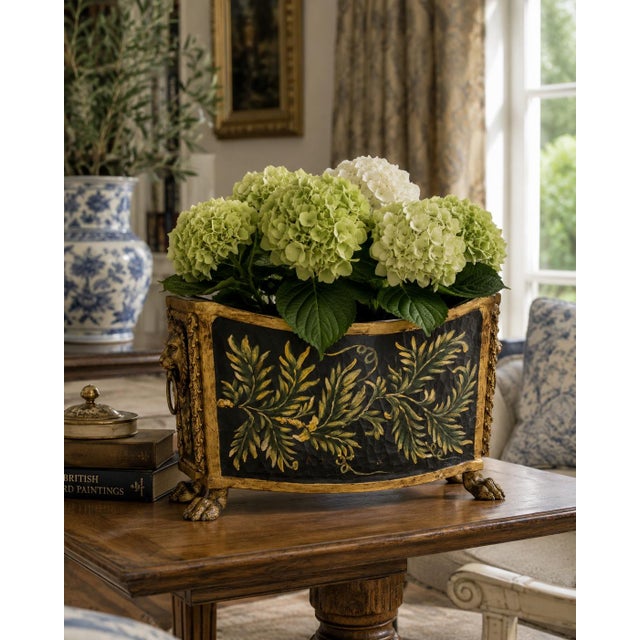 A handsome late-20th-century cachepot by John Richard, designed in the French Neoclassical taste. The bowed rectangular...