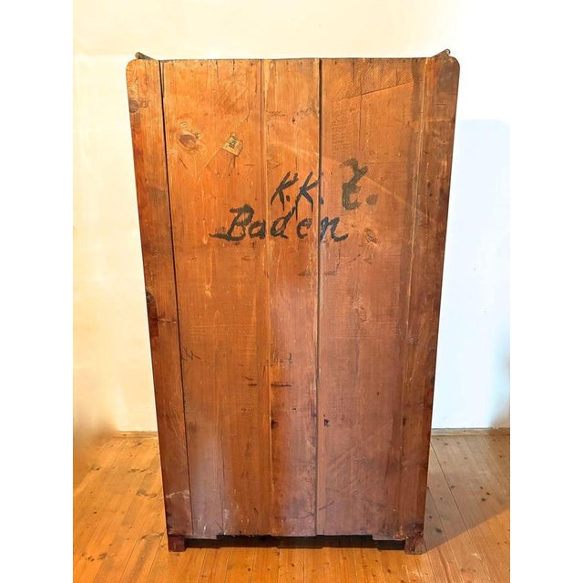 19th Century Biedermeier Cabinet in Marquetry Cherrywood, Prague, 1825 For Sale - Image 11 of 18