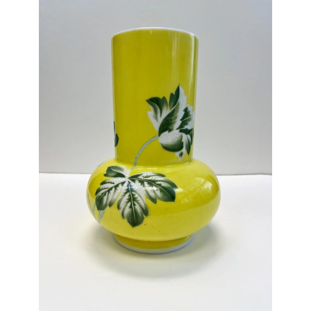 Mid-Century Modern Hand Painted Porcelain Floral Inspired Vase For Sale - Image 3 of 4