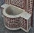 Moroccan Large 2 Color Beige and Burgundy Moroccan Mosaic Tile Fountain For Sale - Image 3 of 6