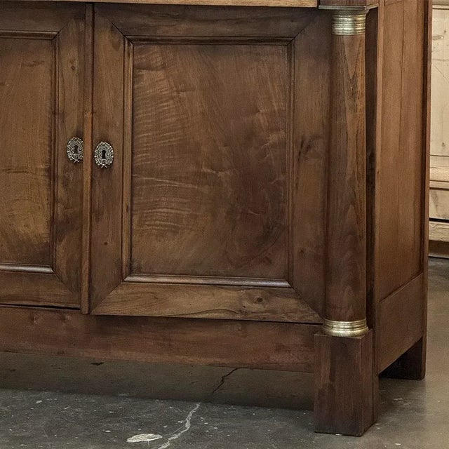Early 19th Century French Empire Period Walnut Grand Buffet For Sale - Image 9 of 18