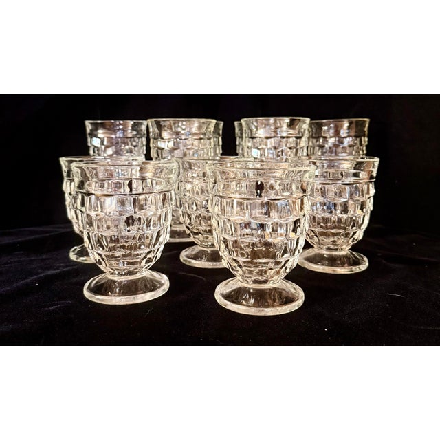 Glass Mid 20th Century Indiana Glass Colony Whitehall Cubist Glasses - Set of 11 For Sale - Image 7 of 12