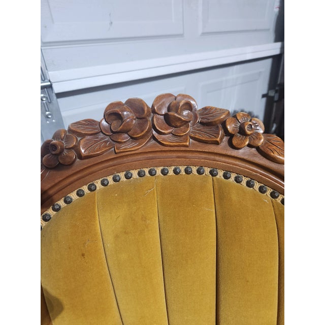 Wood Late 19th Century Victorian Ladies and Gents Chairs - Set of 2 For Sale - Image 7 of 12