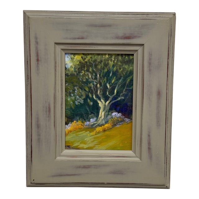 Impressionist Tree in Grove Painting, Framed For Sale