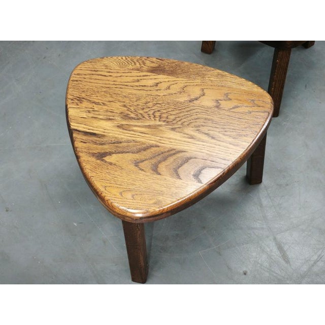 Mid-Century Modern Oak Nesting Tables, 1960s, Set of 3 For Sale - Image 6 of 11