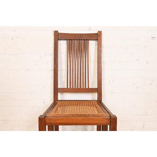 Gustav Stickley Antique Mission Oak Arts & Crafts Spindle Side Chair or Dining Chair, Circa 1900 For Sale In South Bend - Image 6 of 11