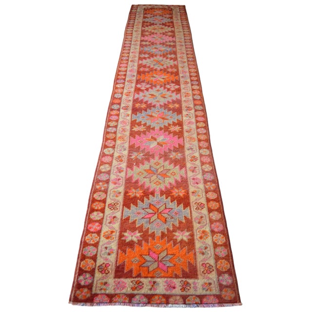 Textile 1970s Vintage Hand Knotted Tribal Kurdish Runner For Sale - Image 7 of 11