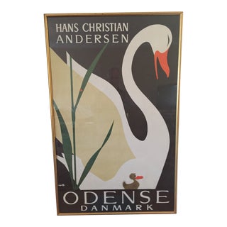 Hans Christian Andersen, Odense Denmark Original Vintage Poster For Sale