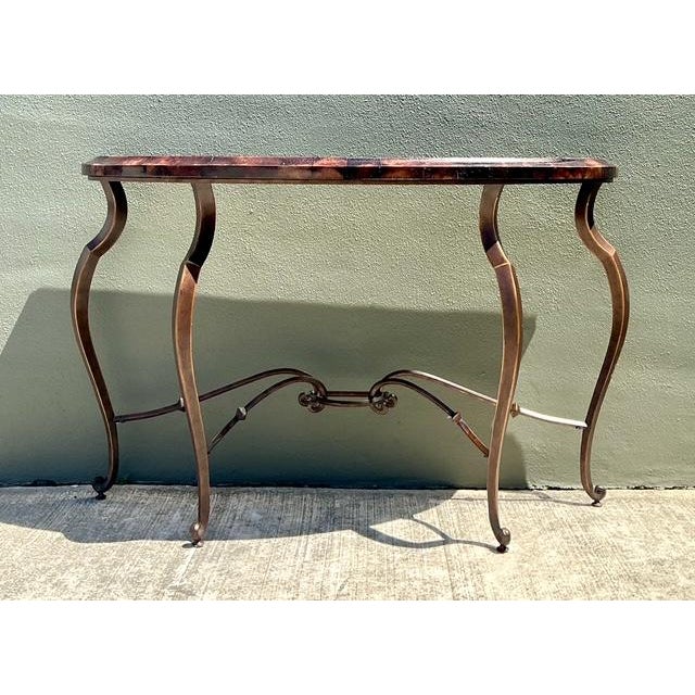 Late 20th Century Vintage Maitland Smith Tessellated Coconut Shell Console Table For Sale - Image 5 of 12