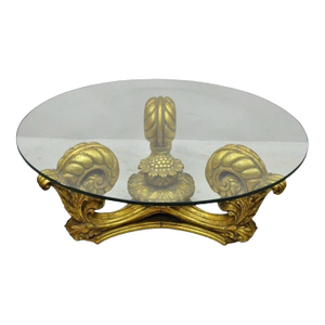 Francisco Hurtado Italian Spanish Hollywood Regency Gold Giltwood Coffee Table