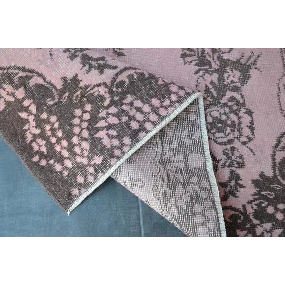 1960s Vintage Turkish Oushak Pink Rug - 3′9″ × 6′9″ For Sale - Image 4 of 10