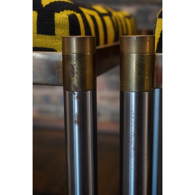 Yellow 1970s Pair of Mid Century Stools by Weiman For Sale - Image 8 of 8