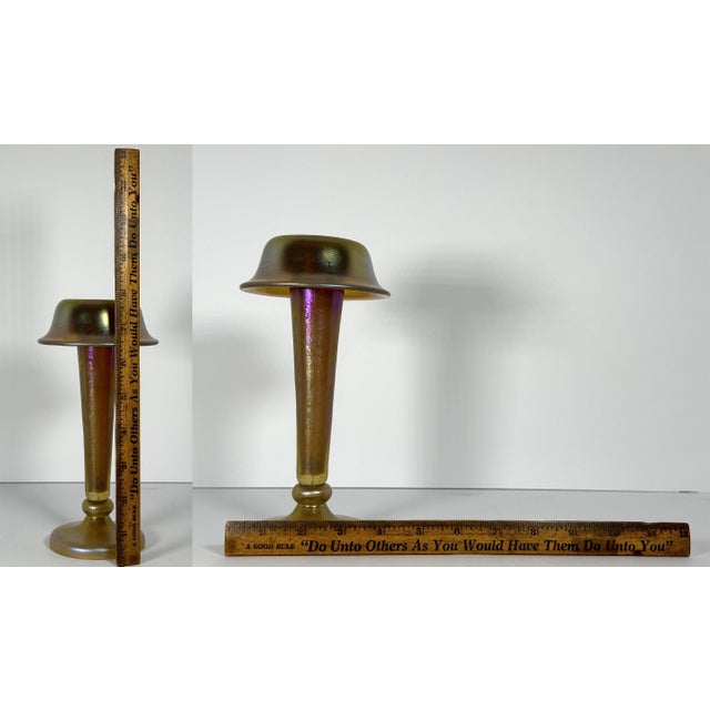 Loetz Candia Silberiris Art Glass Vase: Gold Iridescent Mushroom Form For Sale - Image 10 of 10