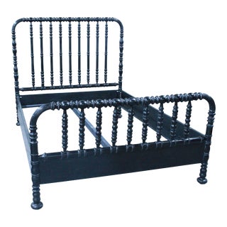 NOIR Bachelor Bed, Queen, Hand Rubbed Black For Sale