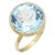 Round Cut Aquamarine Solitaire Ring Size 7 For Sale