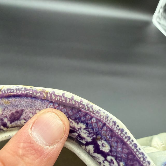 A Very Rare and Unusual Purple and Gray Transferware Decorated Coffeepot, Circa 1830's For Sale - Image 15 of 18