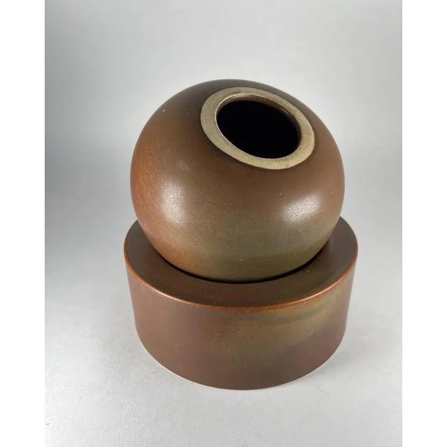 Brown aLboratory Pesaro Vase by Franco Bucci, 1968, Set of 2 For Sale - Image 8 of 10