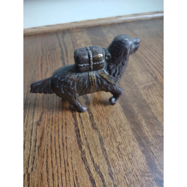 1900 - 1909 Early 1900s Antique St. Bernard Dog Bank For Sale - Image 5 of 6