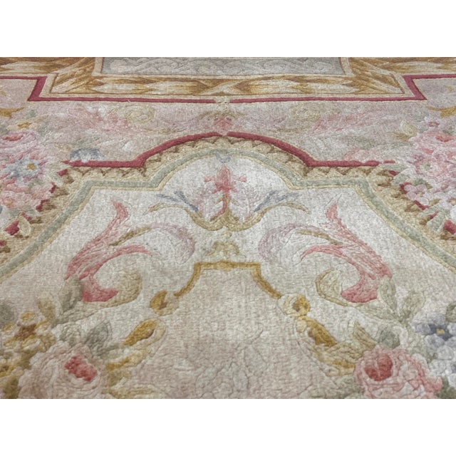French Fine Vintage French Savornery Rug 5'10" X 9’0" For Sale - Image 3 of 8