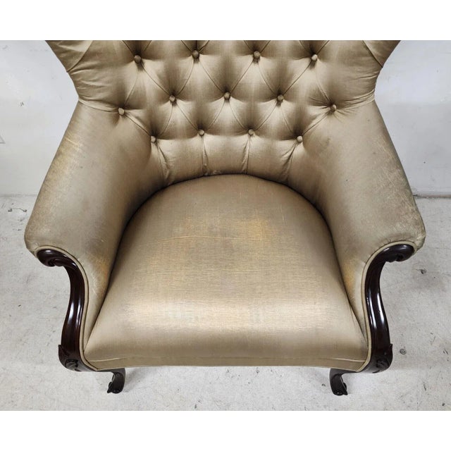 Taupe French Wingback Armchair by Christopher Guy For Sale - Image 8 of 13