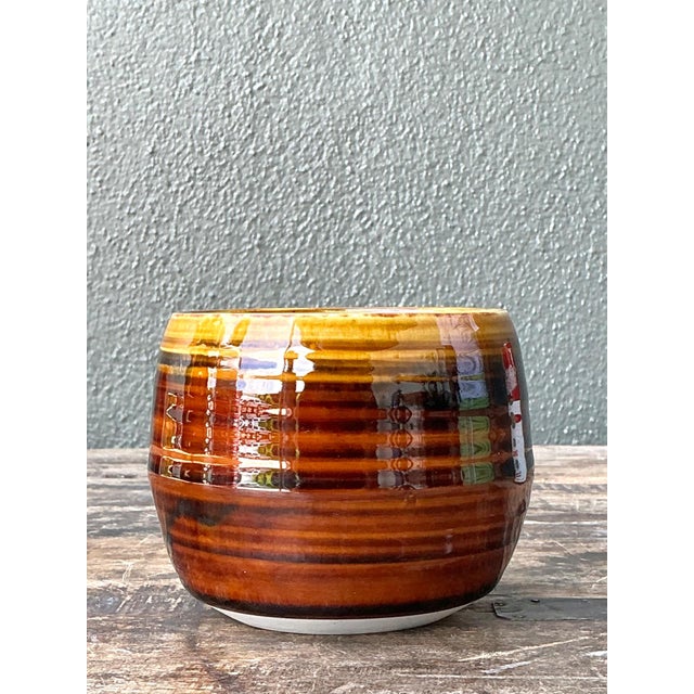 Vintage Brown Studio Pottery Bowl For Sale - Image 17 of 17