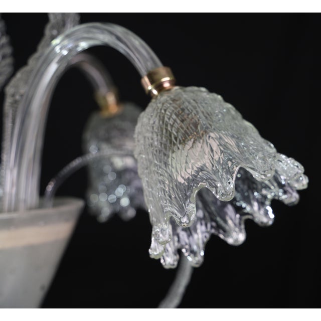 1940s Italian Art Deco Chandelier by Barovier & Toso "Bubble" Murano Glass For Sale - Image 14 of 17