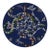 Ouroboros Blue Vegan Leather Round Pebble Placemat, Set of 4 For Sale