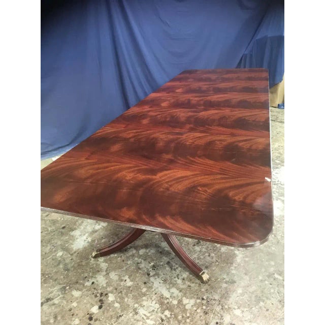 Brown Leighton Hall Made-To-Order Crotch Mahogany Dining Table For Sale - Image 8 of 12