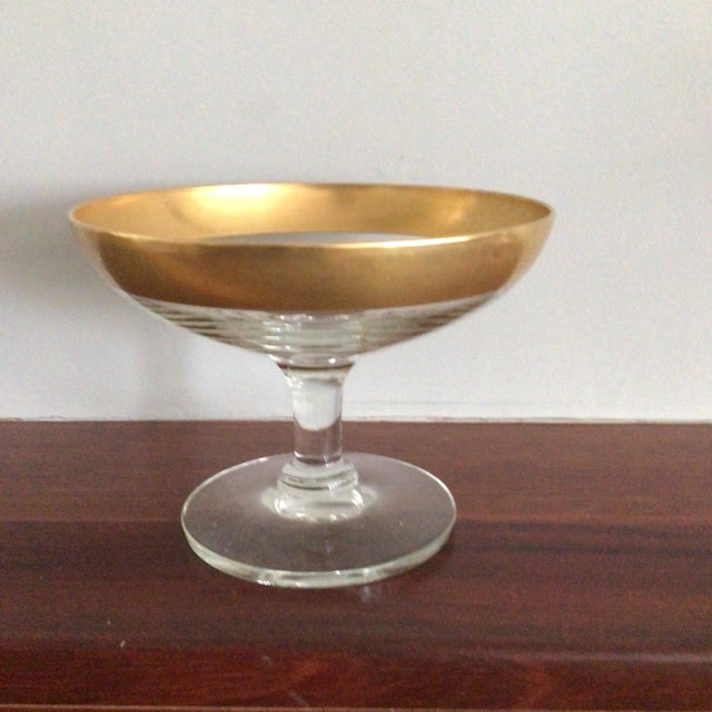 Dorothy Thorpe Vintage Dorothy Thorpe Gold Banded Pedestal Dish For Sale - Image 4 of 11
