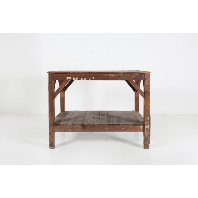 French Industrial Console Table in Wood, 1920s For Sale - Image 16 of 18