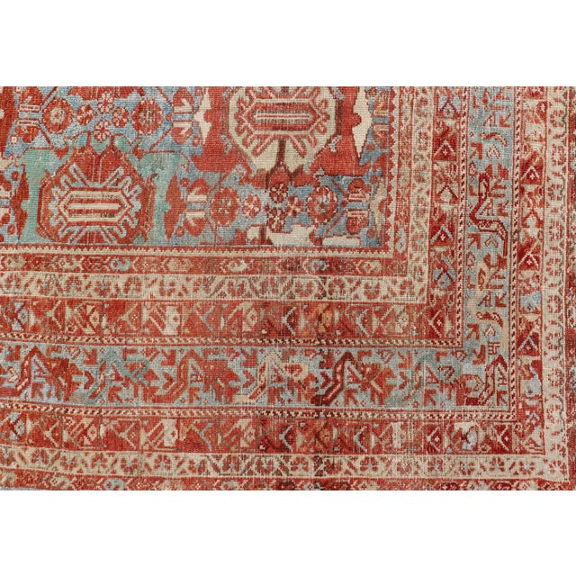 Tribal Large Scale Antique Persian Hamedan Rug With Colorful Tribal Design 11'7 X 14'4 For Sale - Image 3 of 16