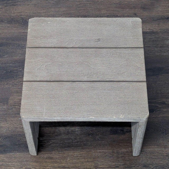 Restoration Hardware Restoration Hardware Matira Modern Gray Wood Outdoor Side Table For Sale - Image 4 of 6