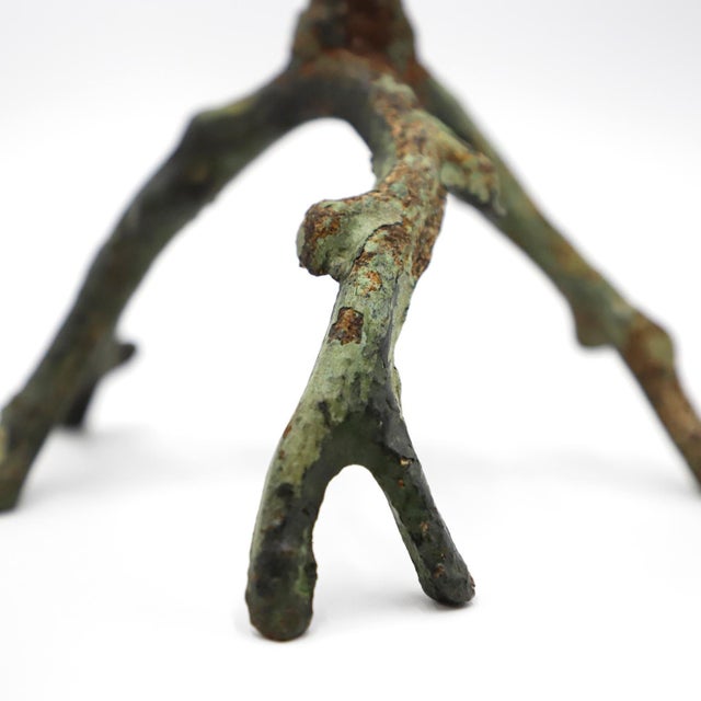 Cirac 1970. We offer this Wrought Iron Candle Holder in Brutalist Giacometti Style. Fantastic Patina.
