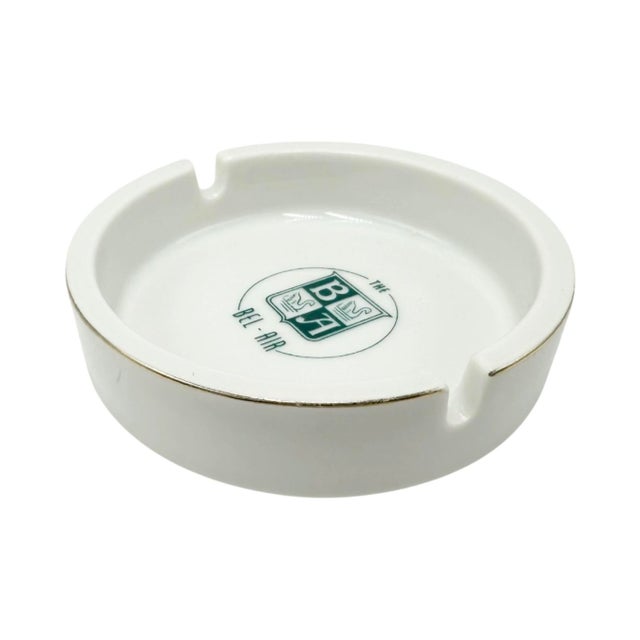 White Vintage Hotel Bel Air Los Angeles Ashtray For Sale - Image 8 of 11