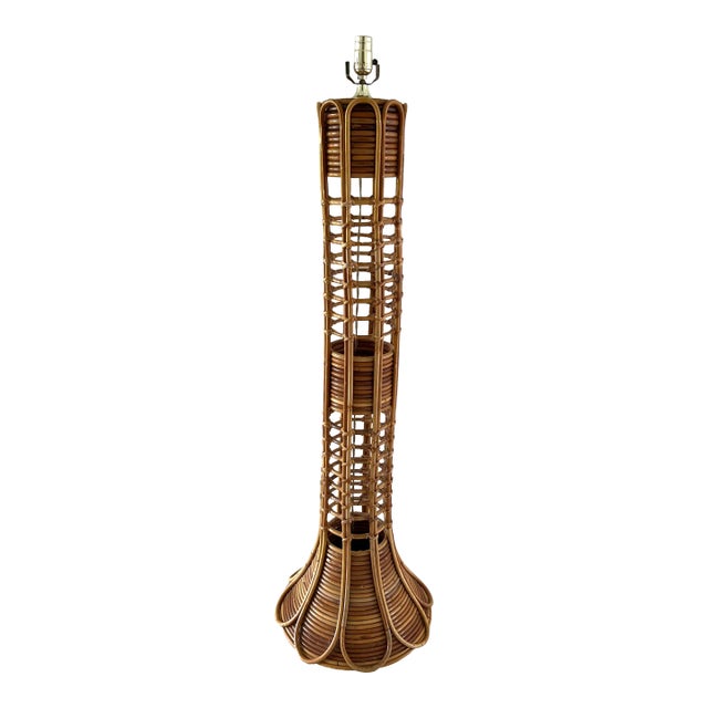Vintage Stacked Rattan Floor Lamp Chairish