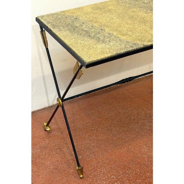 Maison Jansen Style Gilt-Iron Arrow Motif Side Table, France, 1970s For Sale - Image 4 of 18
