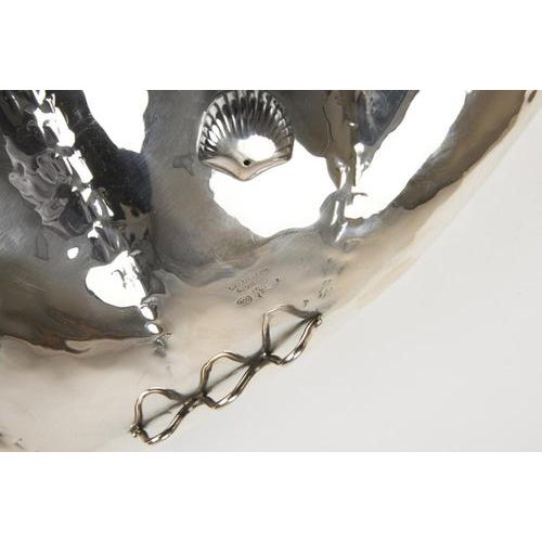 Metal Embossed Silver Shell Centerpiece by Eros Genazzi For Sale - Image 7 of 9