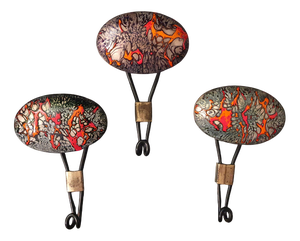 Enamelled Coat Hooks by Harvey Creazioni, 1960s, Set of 3