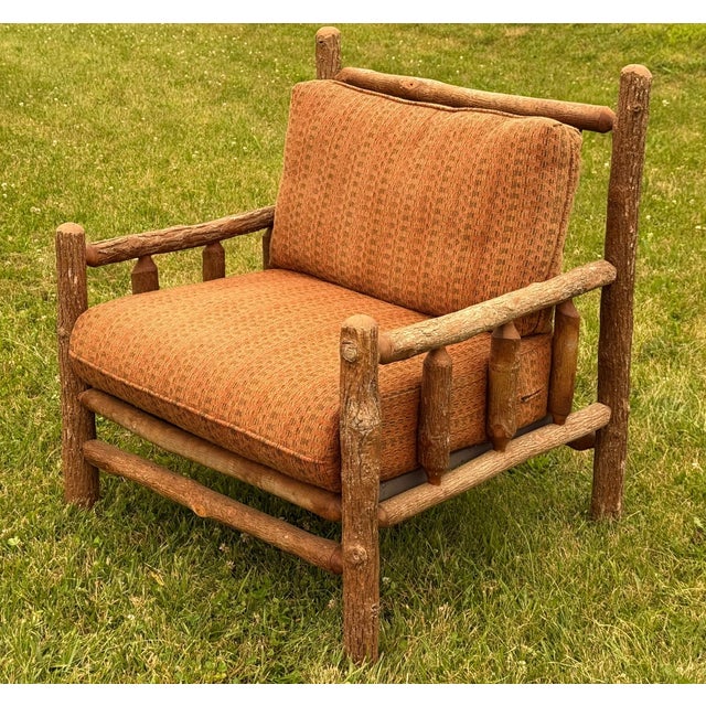 2000 - 2009 Set of Four Old Hickory Furniture Co. "Old Faithful" Great Room Lounge Chairs, Shelbyville, Indiana For Sale - Image 5 of 9
