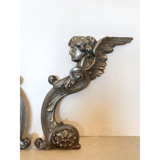 Antique Cast Iron Decorations, Set of 2 For Sale - Image 11 of 13