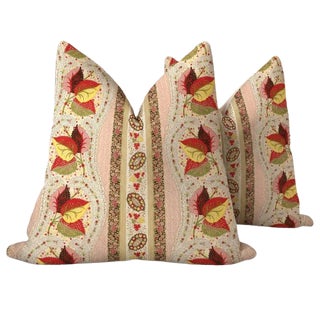 Décors Barbares “Casse-Noisette” in Pink 22" Down-Filled Pillows - a Pair For Sale