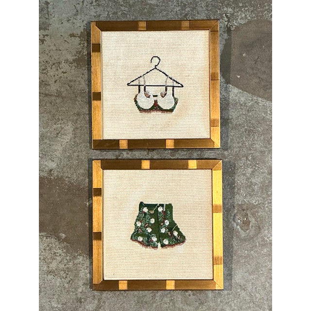 Vintage Original Needlepoint Swimsuit - Set of 2 For Sale - Image 12 of 12