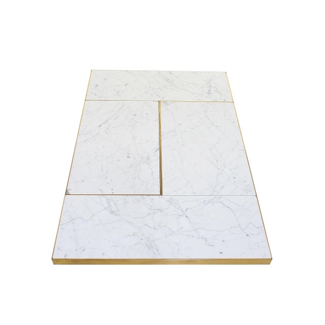 Marble and Brass Hidden Bar Coffee Table by Paul Michel, 1970s For Sale - Image 6 of 13