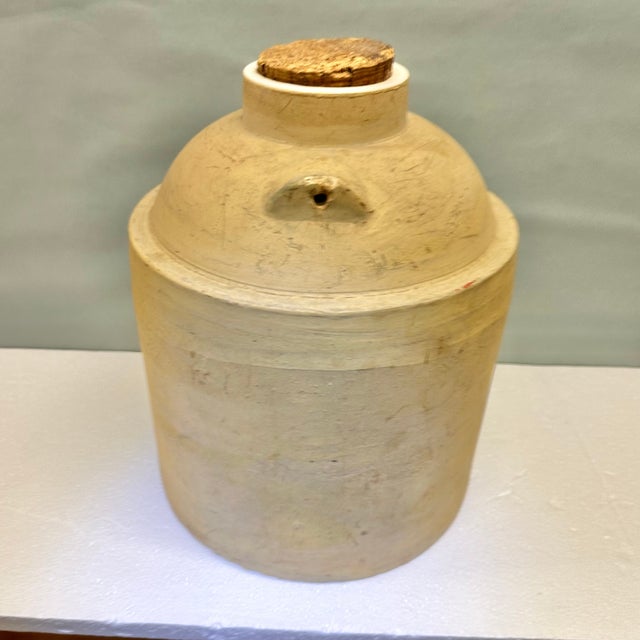 Large Antique Stoneware Jug With Cork Lid and Bail Handle For Sale In West Palm - Image 6 of 11