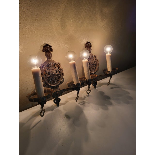 1920s Knight Sconces - a Pair For Sale - Image 11 of 11