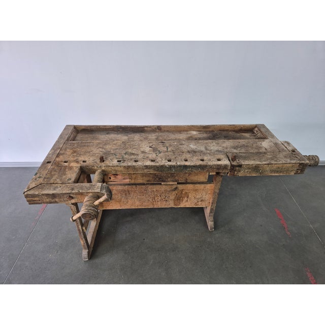 Antique Carpenter's Workbench, 1920s For Sale - Image 14 of 18