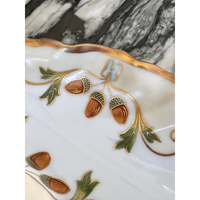 Here is a one-of-a-kind hand painted candy or nut dish from Limoges, France, 19th century. Featuring the timeless autumn...