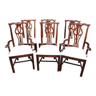 Thomasville Chippendale Cherry Dining Chairs - Set of 6 For Sale