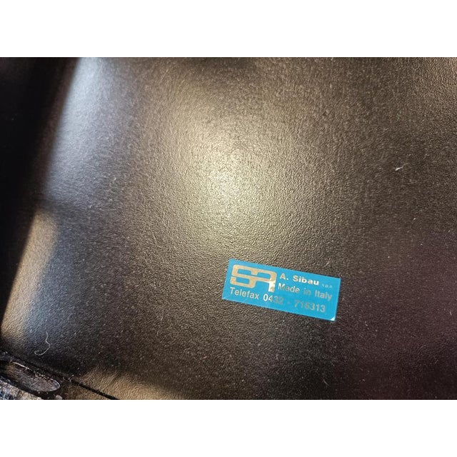 Italian Modern Lacquered Wood and Leather Dining Chairs, 1980, Set of 8 For Sale - Image 9 of 12