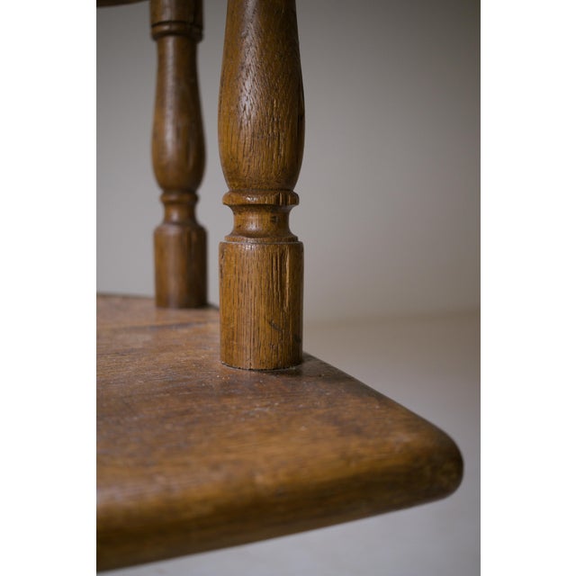 Wood Oak Swivel Armchair, 1910s For Sale - Image 7 of 15